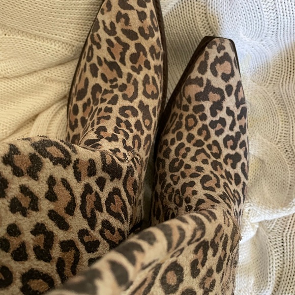 Leopard Print Women's Cowboy Boots - Picture 2 of 13